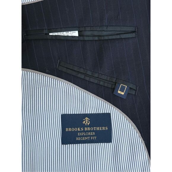 Brooks Brothers Blazer Jacket Mens 40 R Navy Explorer Regent Fit 2 Button EUC - Picture 7 of 16
